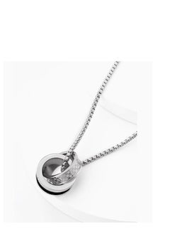 S925 Pure Silver Double Ring Necklace For Men's Fashion, Simple And High-End, Versatile And Versatile - pzsku/Z3A894277795A04622B5BZ/45/_/1726025377/9817cbdf-e0af-4261-b8d9-83db1309b6f8