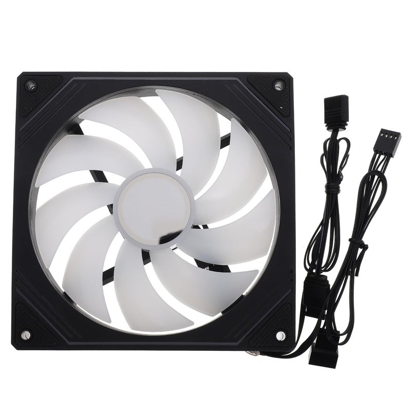 White 14cm ARGB PC Case Fan With Infinity Mirror High Performance Cooling 5V 3 Pin Sync - Image 2