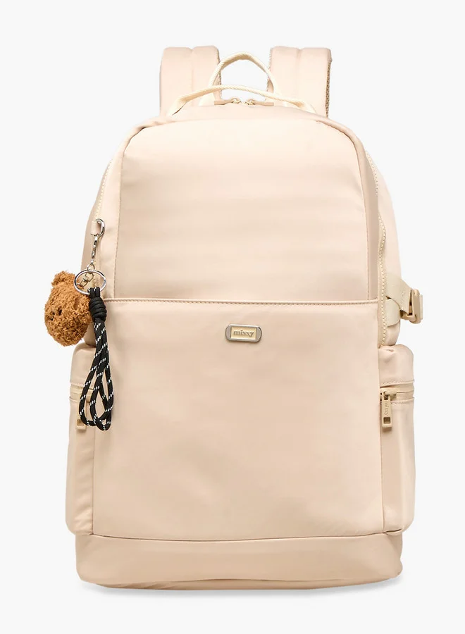 ميسي Solid Backpack with Adjustable Shoulder Straps and Zip Closure - 29x32x48 cms