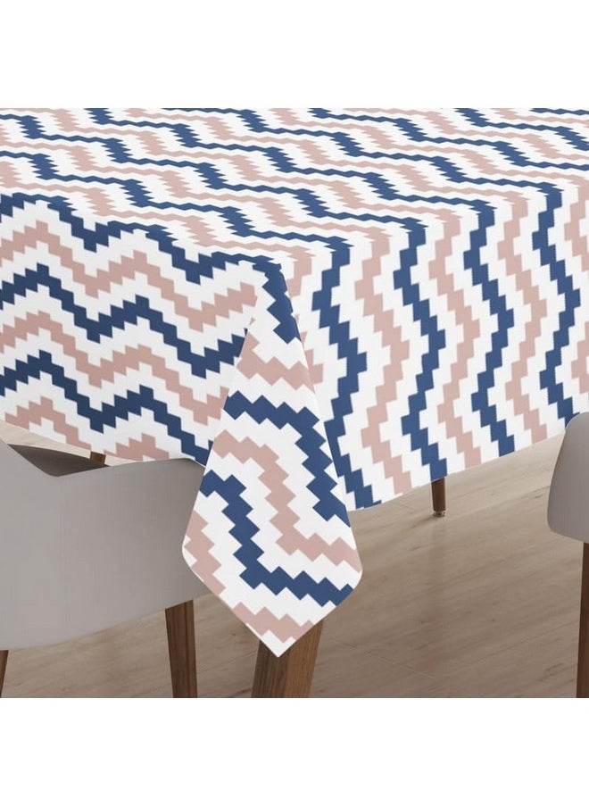 Encasa XO Printed Rectangular Table Cloth 6 Ft For 4 To 6 Seater Dining Table, 100% Silky Polyester, Machine Wash To Remove Food Stains, Non-Fading, Non-Shrinking, Cheap & Durable - Chevron Blue - pzsku/Z3A894A5535E307569D2DZ/45/_/1737721179/db26282c-06ae-4eda-a554-8b17e5926791