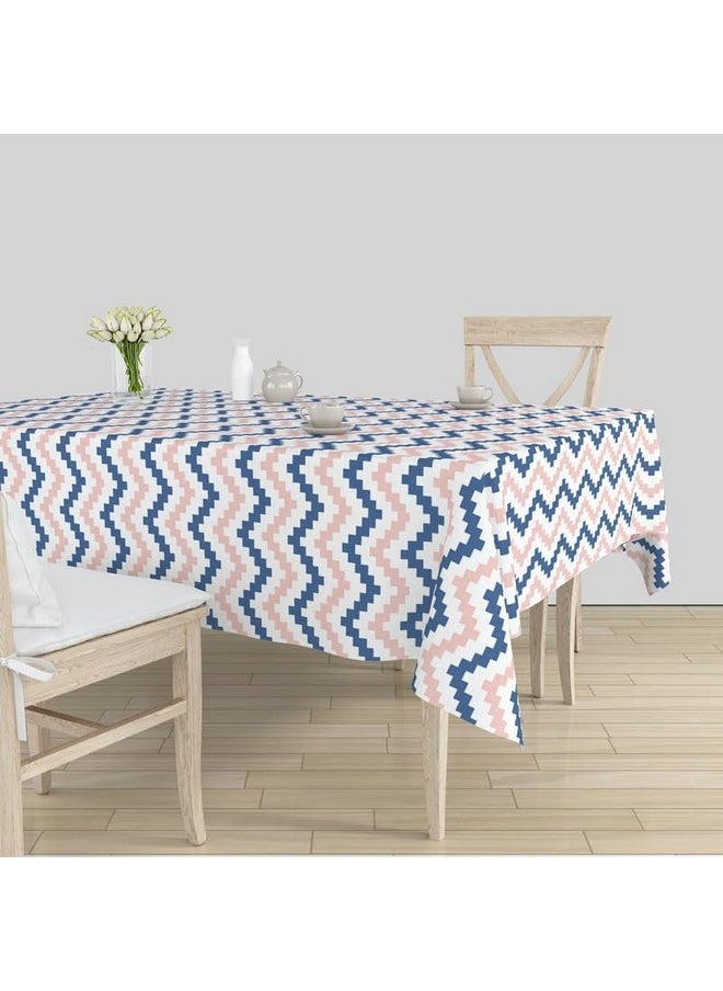 Encasa XO Printed Rectangular Table Cloth 6 Ft For 4 To 6 Seater Dining Table, 100% Silky Polyester, Machine Wash To Remove Food Stains, Non-Fading, Non-Shrinking, Cheap & Durable - Chevron Blue - pzsku/Z3A894A5535E307569D2DZ/45/_/1737721187/1a485e74-53ef-44da-aa5a-21334dc192dc