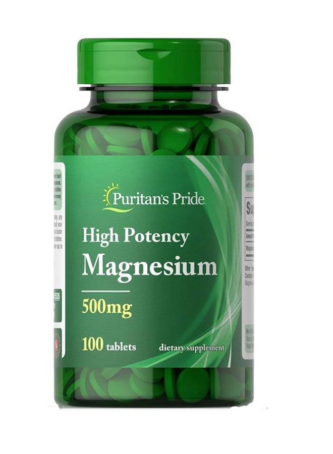 Puritan's Pride High Potency Magnesium Tablets, 500 mg, 100 tablets