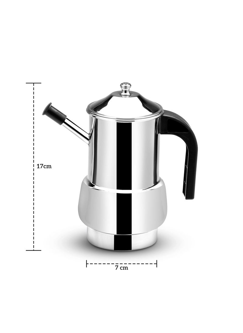 Expresso - Expresso Creta Olive Oil Can Stainless Steel Oil Dispenser Pot Leak Proof Edible Oil Salad Dressing Storage with Lid for Kitchen Cooking Restaurant BBQ(650ml) - Image 1