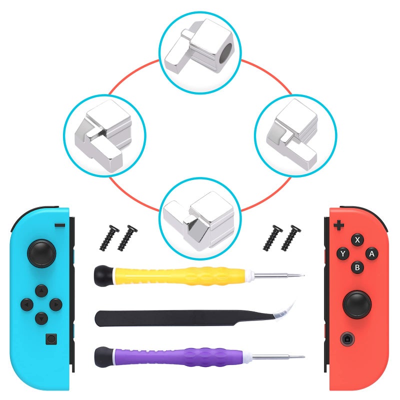 FYOUNG [New Version]Replacement Latches Compatible with Switch/ Switch OLED JoyCon, Lock Buckles Repair Tool Kit Compatible with Switch JoyCons with Screwdrivers and Tweezer - Image 1
