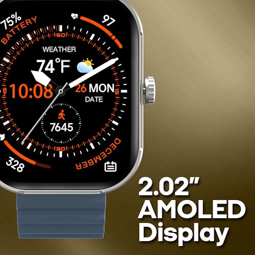 3Plus ساعة 3Plus MEGA الذكية مع شاشة AMOLED بحجم 2.02" للنساء والرجال/إجراء واستقبال المكالمات/مراقبة النوم/معدل ضربات القلب/SpO2/أكثر من 100 وضع تمرين/رد سريع/للنساء والرجال/iOS وAndroid - Image 3