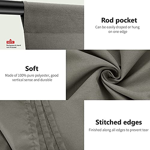 Hanumex® 8 x10.5 FT Grey Backdrop Background Rod Pocket for Photography Backdrop,Photoshoot Background,Video Production, Home Decoration,Weddings, Newborns, Product Photography, Screen Video, Curtain - Image 2