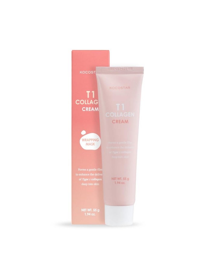 KOCOSTAR KOCOSTAR T1 Peel-Off Pure Collagen Wrapping Cream Mask, Age-Defying, 65% Type 1 Collagen, Patented Biofilm Formula, Korean Skin Care, 1.69 fl oz.  - Image 1