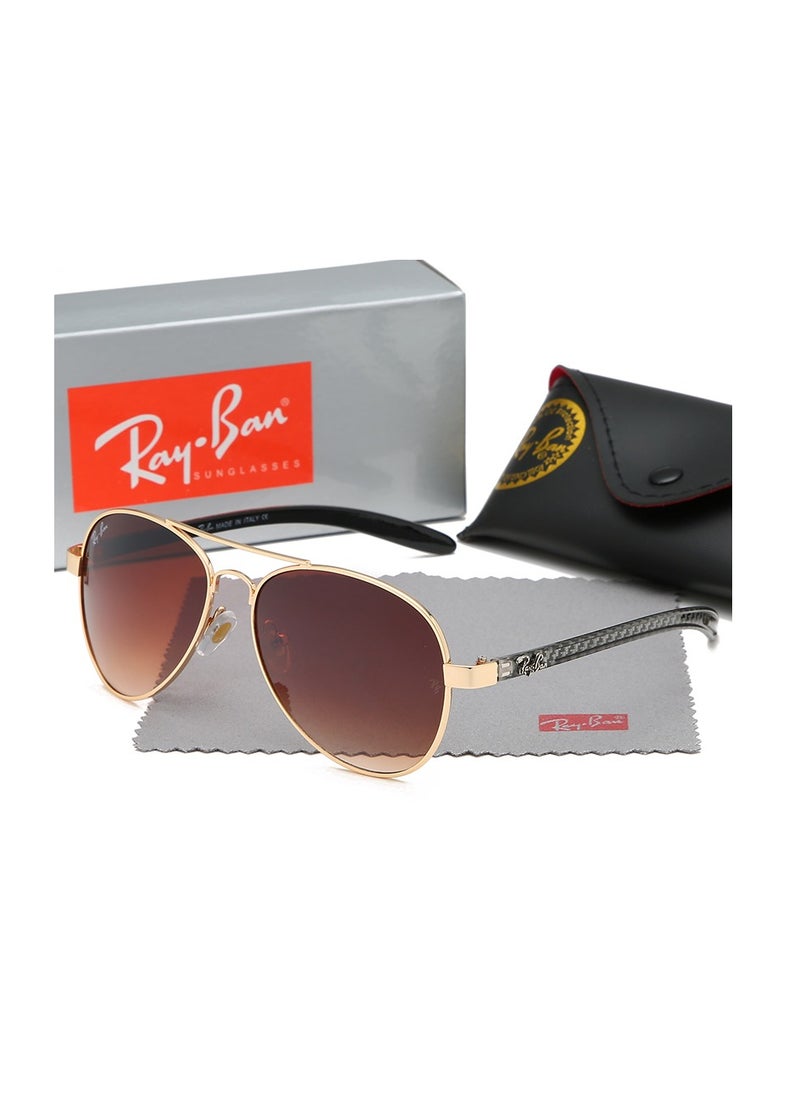 Ray-Ban Ray-Ban Fashion Pilot Sunglasses Gold Framed with Brown UV Lenses  - Image 1