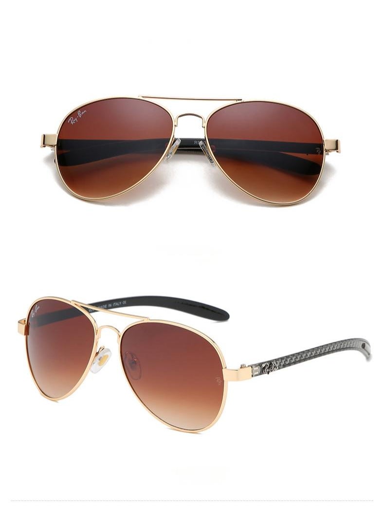 Ray-Ban Ray-Ban Fashion Pilot Sunglasses Gold Framed with Brown UV Lenses  - Image 3