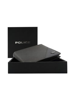 POLICE Men's Leather Over Flap Coin Wallet -Black  - Image 5