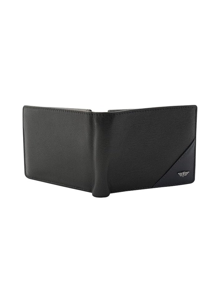POLICE Men's Leather Over Flap Coin Wallet -Black  - Image 3