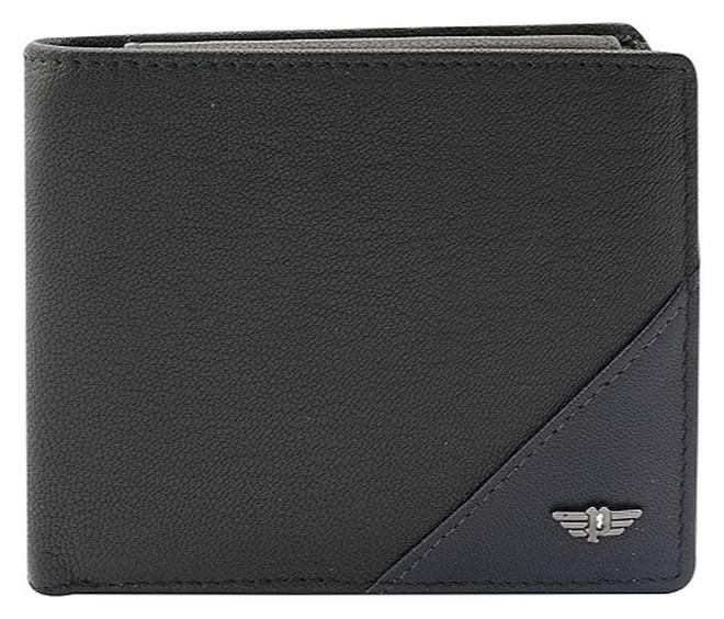 POLICE Men's Leather Over Flap Coin Wallet -Black - Image 1