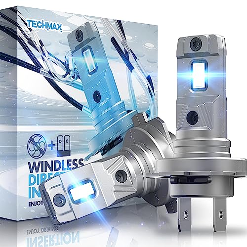 TECHMAX H7 Light Bulb, 6500K Xenon White 600% Extremely Bright No Adapter Required 1:1 Mini Size Fanless H7 Fog Light - Pack of 2 - Image 1