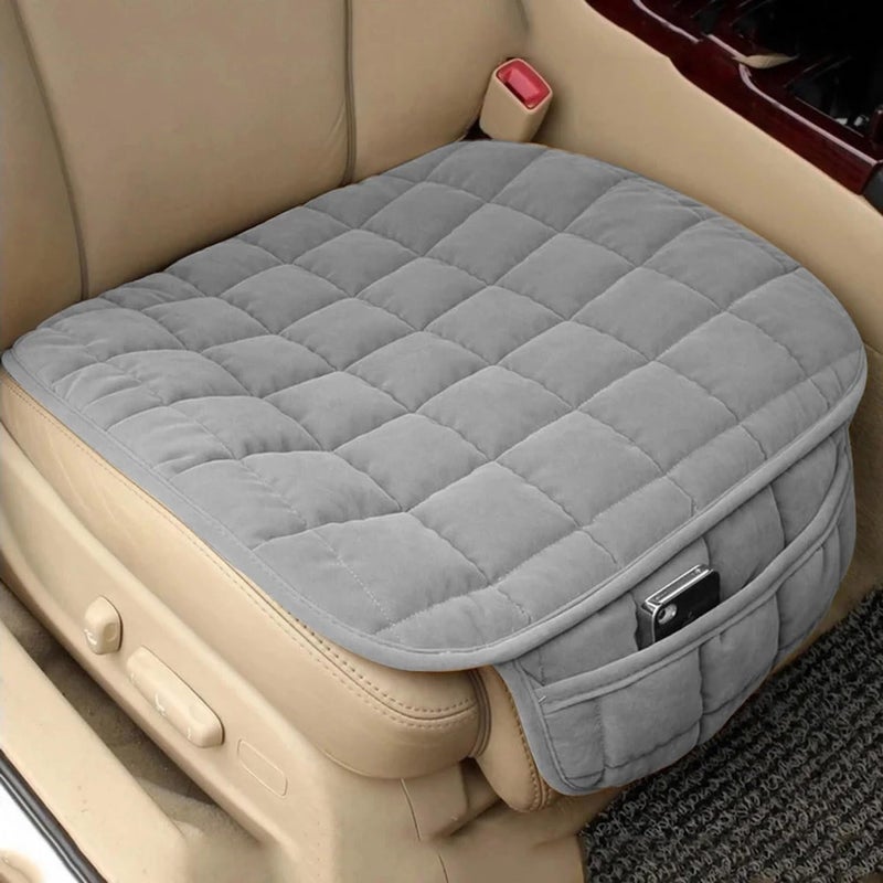RADIANT Ultra-Soft Memory Foam with Non-Slip Grip and Storage Pouch Car Seat Cover Sponge Front Rear,– Universal Fit, All-Season (Grey Front 1 Pcs) - Image 1