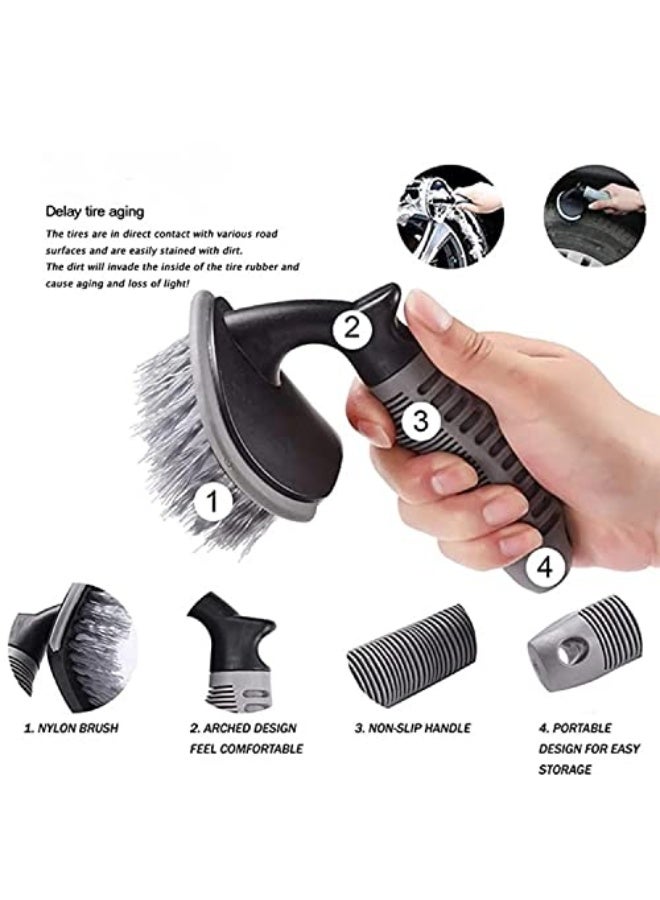 Generic Curved Tire Brush | Auto Wheel Tire Brush Cleaning Car Tire Cleaner Kit Tire Brush  - Image 3
