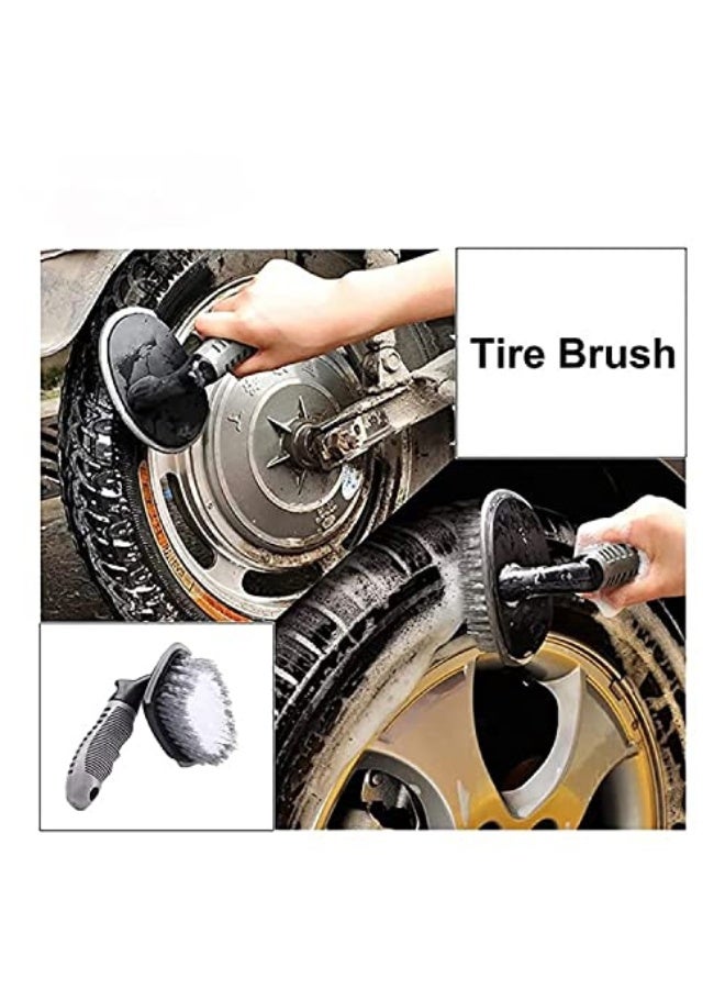 Generic Curved Tire Brush | Auto Wheel Tire Brush Cleaning Car Tire Cleaner Kit Tire Brush  - Image 5