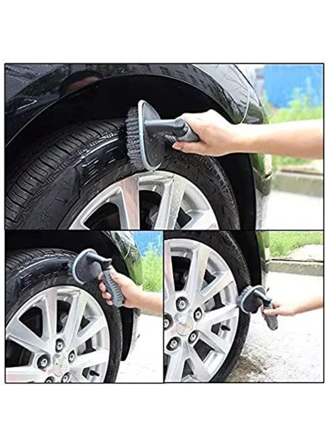 Generic Curved Tire Brush | Auto Wheel Tire Brush Cleaning Car Tire Cleaner Kit Tire Brush  - Image 4