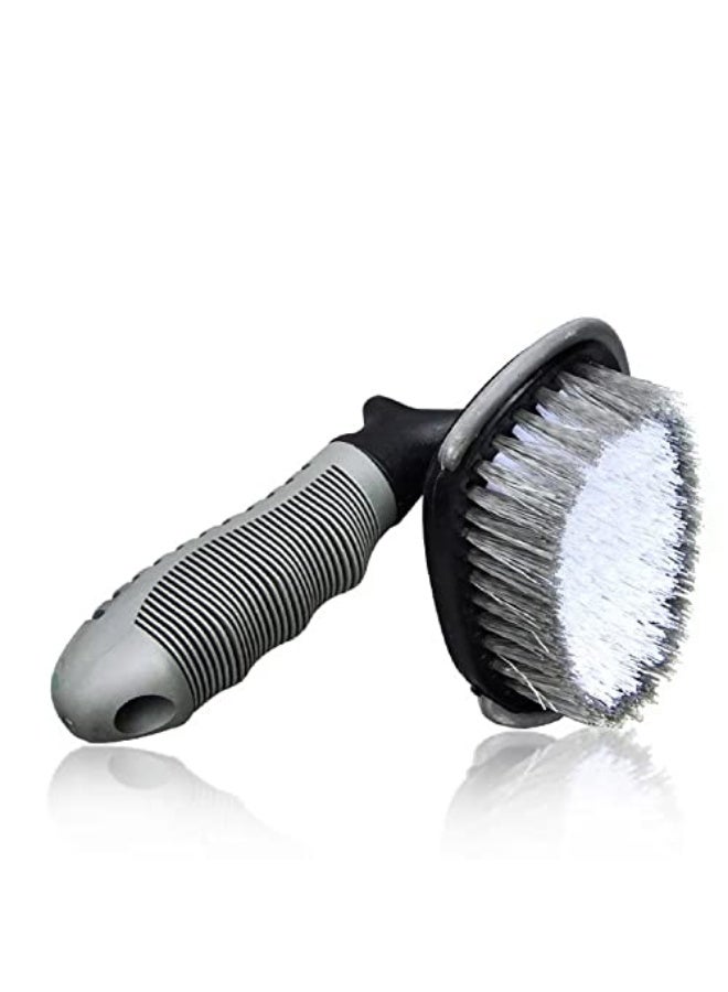Generic Curved Tire Brush | Auto Wheel Tire Brush Cleaning Car Tire Cleaner Kit Tire Brush  - Image 1