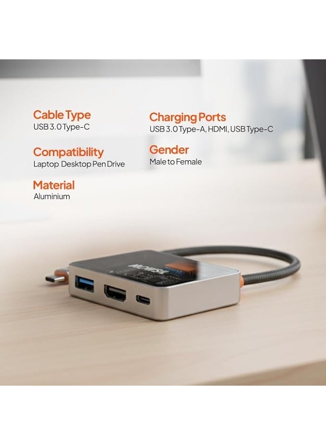Mowsil 3-in-1 USB-C to HDMI Multiport Adapter 4K@60Hz - Image 2