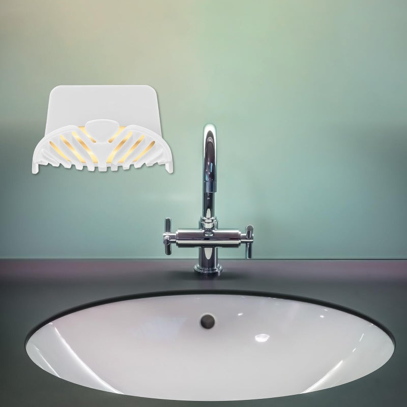 Wall Mounted Soap Dish Drain Rack 2 Pack White Adhesive Bathroom Soap Holder For Shower Sink Storage - Image 5