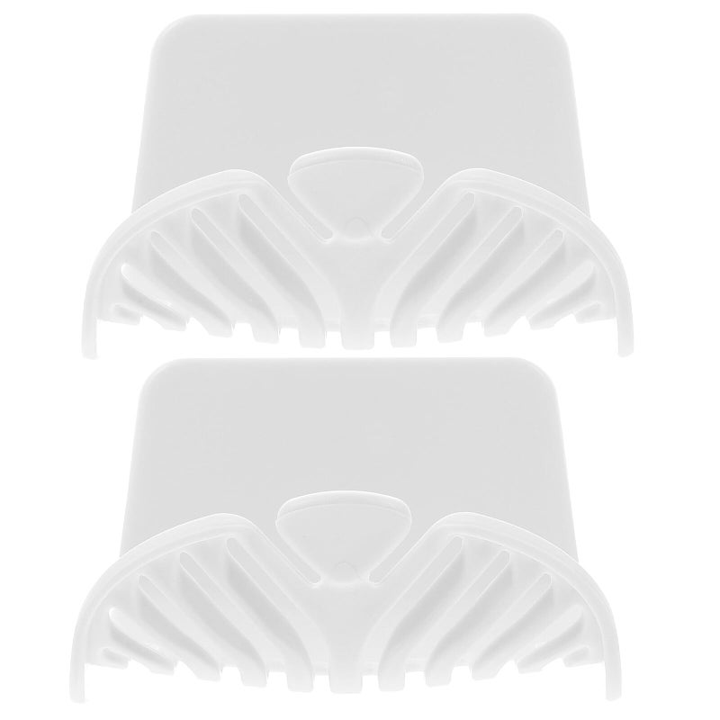 Wall Mounted Soap Dish Drain Rack 2 Pack White Adhesive Bathroom Soap Holder For Shower Sink Storage - Image 2