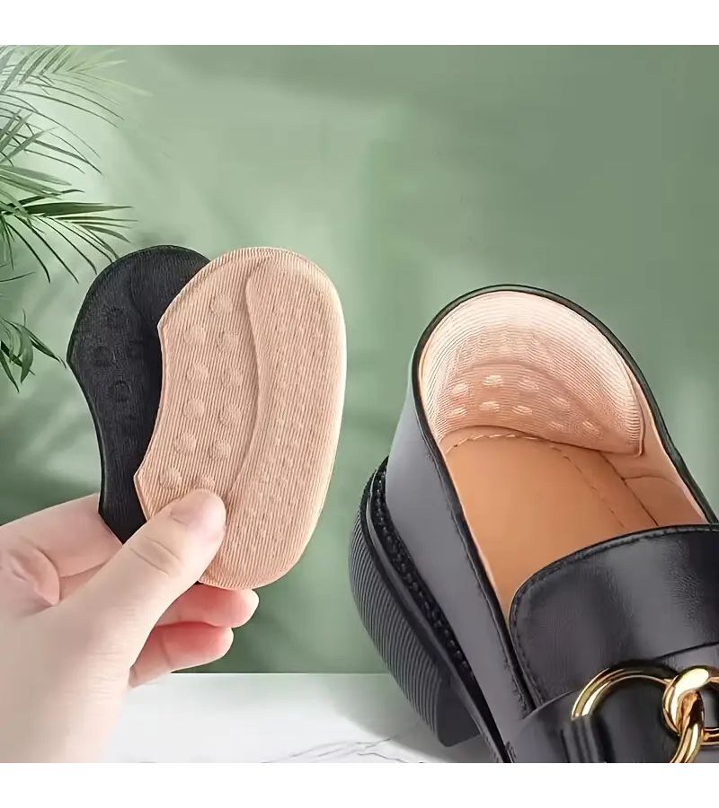 Black 8pcs Self Adhesive Insoles Anti Slip For Heels Sports Shoes - Image 3