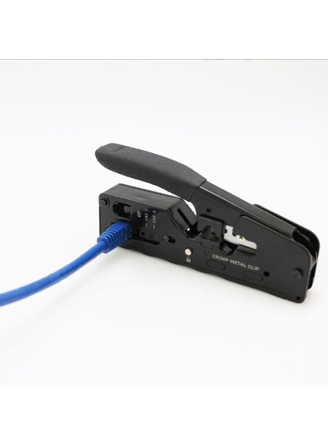 Type 7 Perforated Dovetail Clamp Crystal Head Crimping Pliers Type 7 Through Hole Wire Pliers Type 5/67 Network Terminal Crimping Pliers-Color:Upgraded Yellow And Black Flagship Model (through-hole Tangent Upgrade + Long And Short Blades) - Image 3