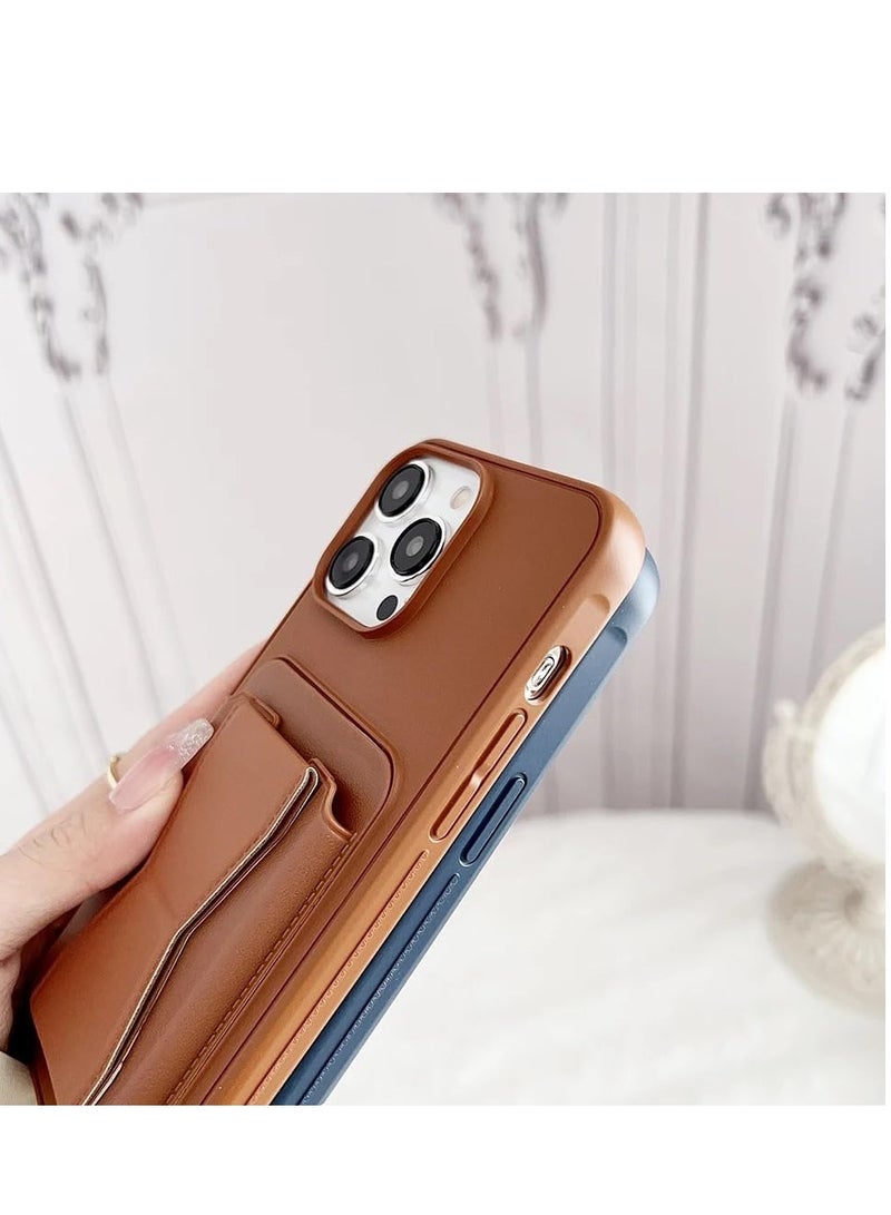 Leather Case Compatible for iPhone 14 pro max Shockproof Leather Back Card Storage & case built-in Stand PU leather for a stylish look,... - Image 2