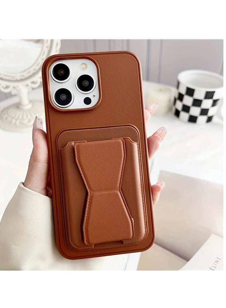 Leather Case Compatible for iPhone 14 pro max Shockproof Leather Back Card Storage & case built-in Stand PU leather for a stylish look,... - Image 3