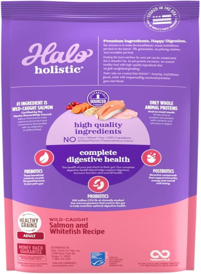 Halo Holistic Cat Food Wild Caught Salmon & Whitefish Formula, Healthy Grains Dry Cat Food, Complete Digestive Health, Kibble for Adult Cats, 3 lb Bag - Image 2