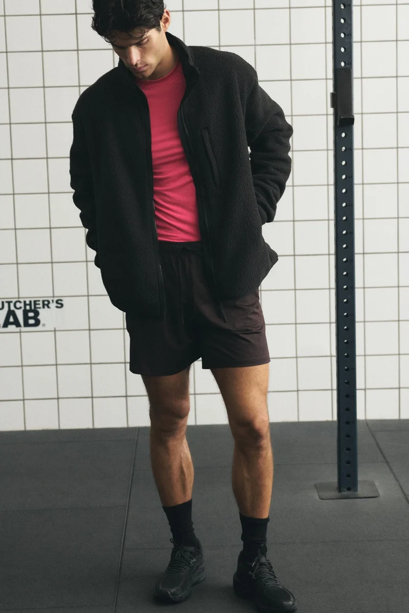 اتش اند ام جاكيت بقصّة عادية من نسيج التيدي