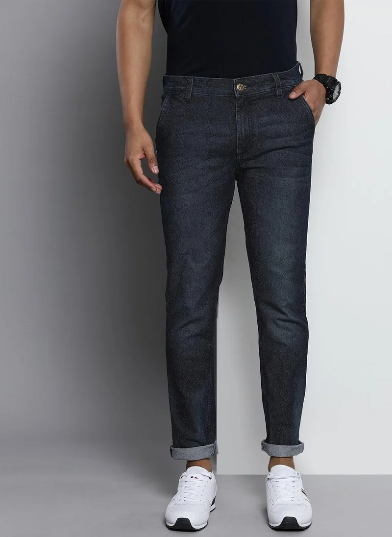 Men Slim Fit Solid Mid-Rise Stretchable Jeans