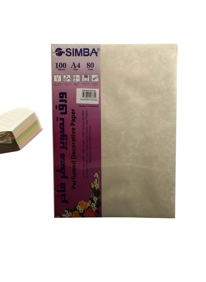 Simba Simba Metallic Scented Photocopy Pack 5 Colors 80 gm 100 Sheets 
