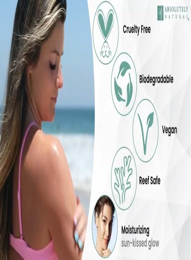Absolutely Natural طبيعي تمامًا - زيت تسمير عضوي معزز للتسمير الخارجي - جودة سبا وآمن للشعاب المرجانية مع وردة الورد والألوة - لوشن تسمير مع برونزر للتدليك - صنع في الولايات المتحدة 6 أونصات - Image 3