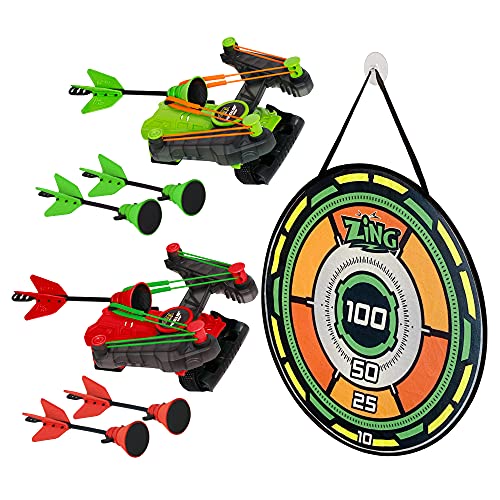 Zing Air Storm Wrist Bow Pack  Includes 2 Wrist Bows 6 Arrows and 1 Target Launches up to 45 Feet Safe for Indoor Play - Image 1