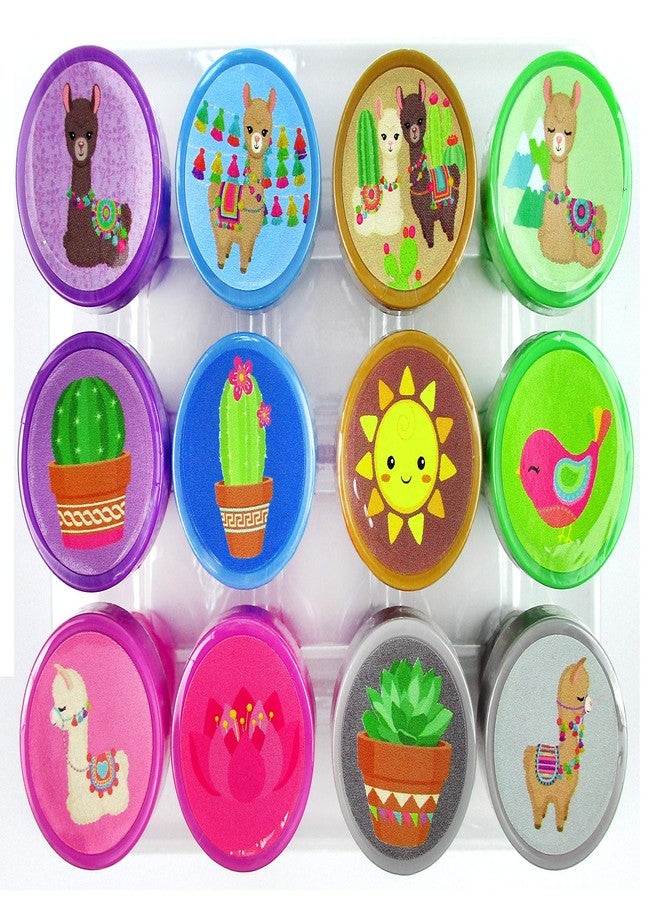 TINYMILLS 12 Pcs Llamas Stamp Kit for Kids - Image 1