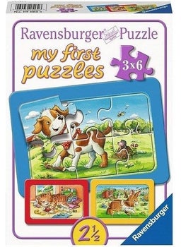 Ravensburger 3x6 Piece Puzzle Animal Friends 070626  - Image 1