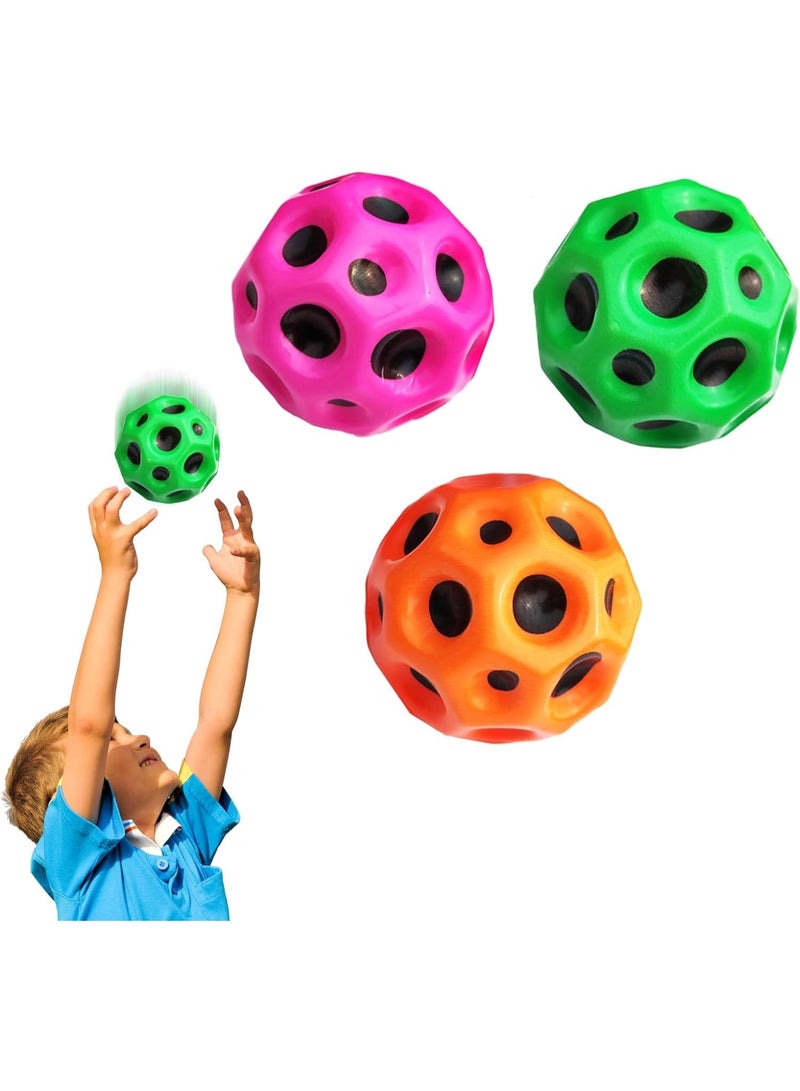 PLAYZO Moon Ball | Bouncy Ball | Porous Bouncy for Kids' Toy with Ultimate Bounce Fun |High Jumping Rubber Space Ball | Green - Image 3