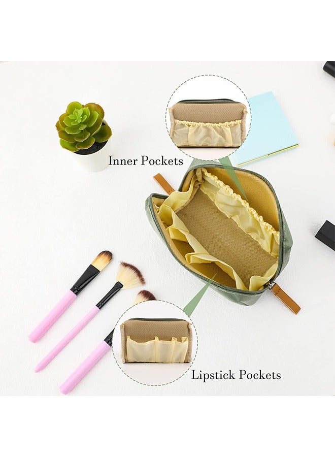 Zipper Cosmetic Bag, Waterproof Makeup Bag, Portable Organizer Bag (Green) - Image 4