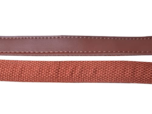 Wento Pair 24'' Brown Genuine Leather Handle Purses Strap Lobster Hook inner size 0.3'',Real Leather Sewing Canvas backing Bag Handles,replacement Purse Straps,handbag Bag Wallet Straps WT0301 (Brown) - Image 4