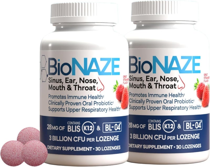 Oral Probiotic K12 & BL-04 for Sinus, Tonsil Stones, Bad Breath, Post Nasal Drip, Throat & Mouth. Improve Upper Respiratory Health with Clinically Proven Oral Probiotics (2 Pack)