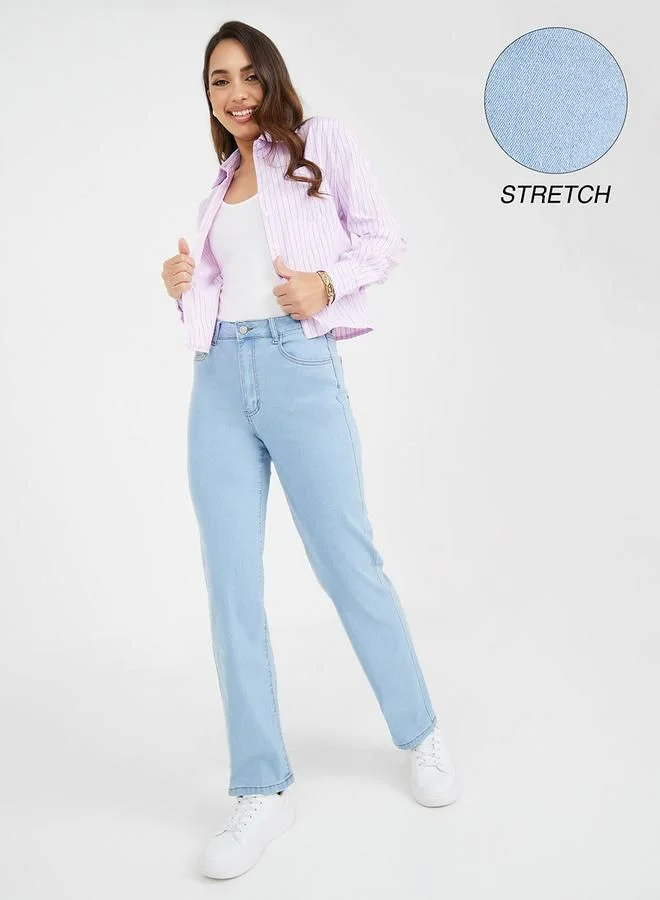Styli High Rise Straight Fit Jeans