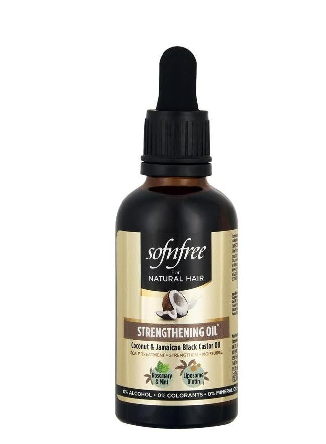Sofn'free Coconut And Jamaican Black Castor Oil With Rosemary Mint Oil And Biotin Lipsome Strengthening Oil