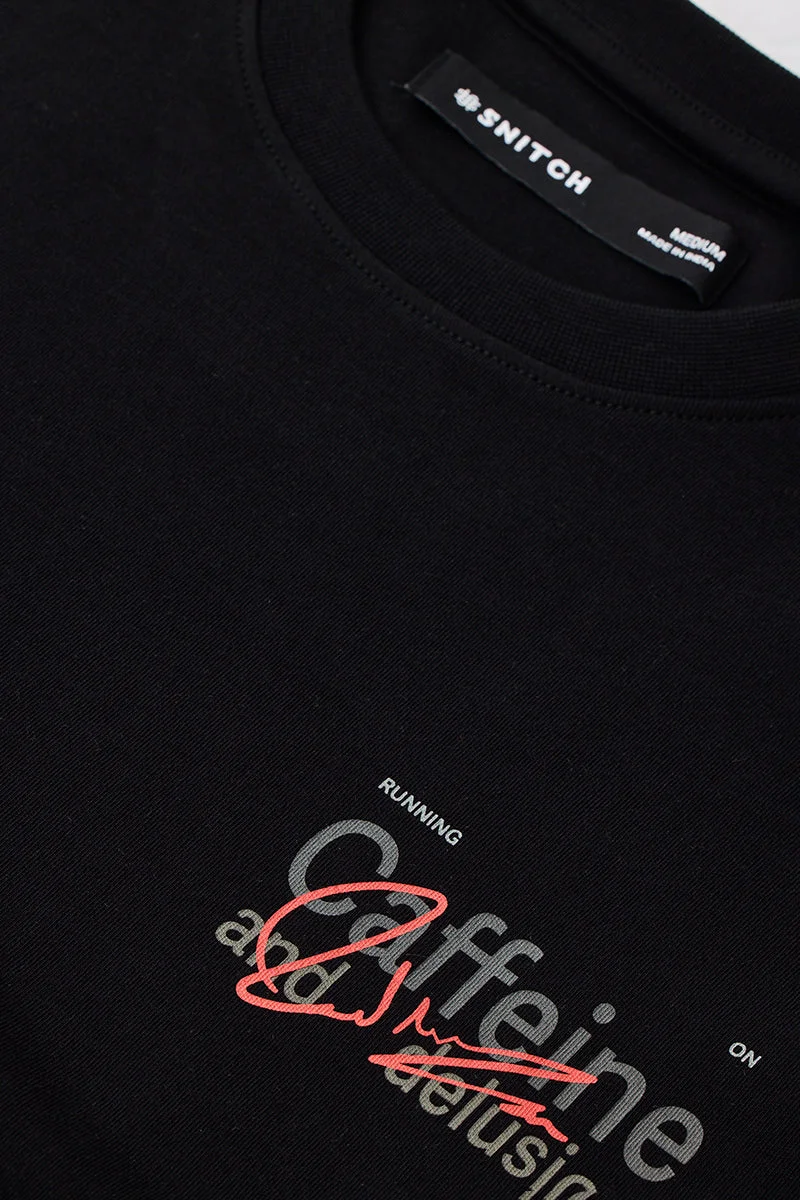 SNITCH  Caffeine And Delusion Oversized T-Shirt for Men | Best Price UAE
