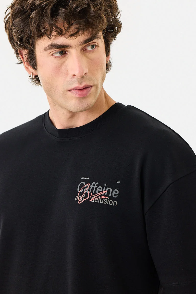 SNITCH  Caffeine And Delusion Oversized T-Shirt for Men | Best Price UAE
