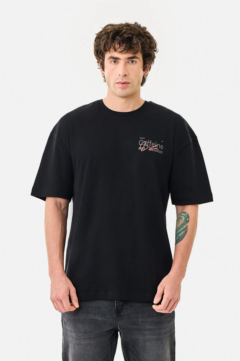 SNITCH  Caffeine And Delusion Oversized T-Shirt for Men | Best Price UAE