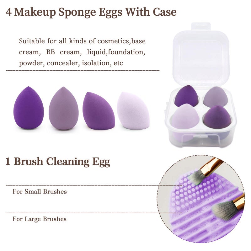 Koccido Makeup Brushes 22 Pcs Makeup Kit,Foundation Brush Eyeshadow Brush Make up Brushes Set (Purple, 22 Piece Set Large) - Image 5