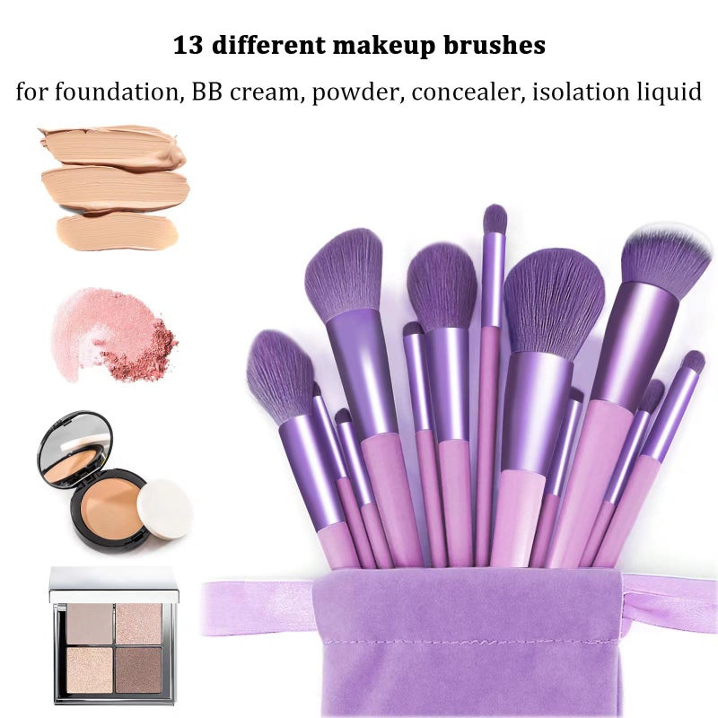 Koccido Makeup Brushes 22 Pcs Makeup Kit,Foundation Brush Eyeshadow Brush Make up Brushes Set (Purple, 22 Piece Set Large) - Image 3