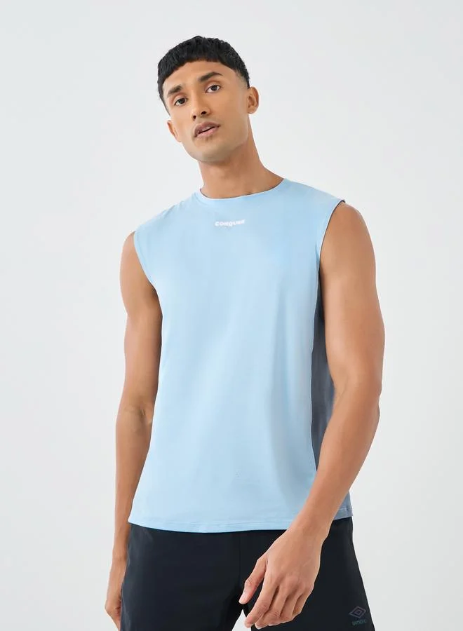 ستايلي Styli Drop Armhole Side Contrast Workout Tank