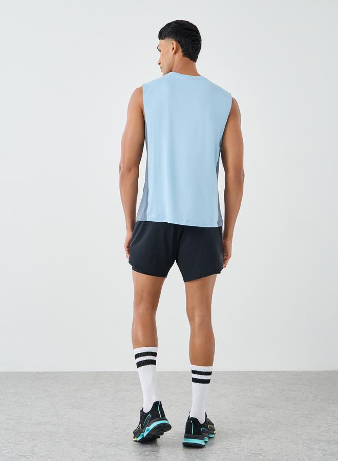 Styli Drop Armhole Side Contrast Workout Tank - Image 4